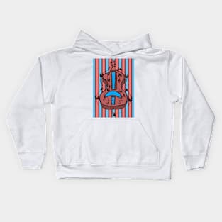 Stripey guitar bodied Hurdy-Gurdy Kids Hoodie